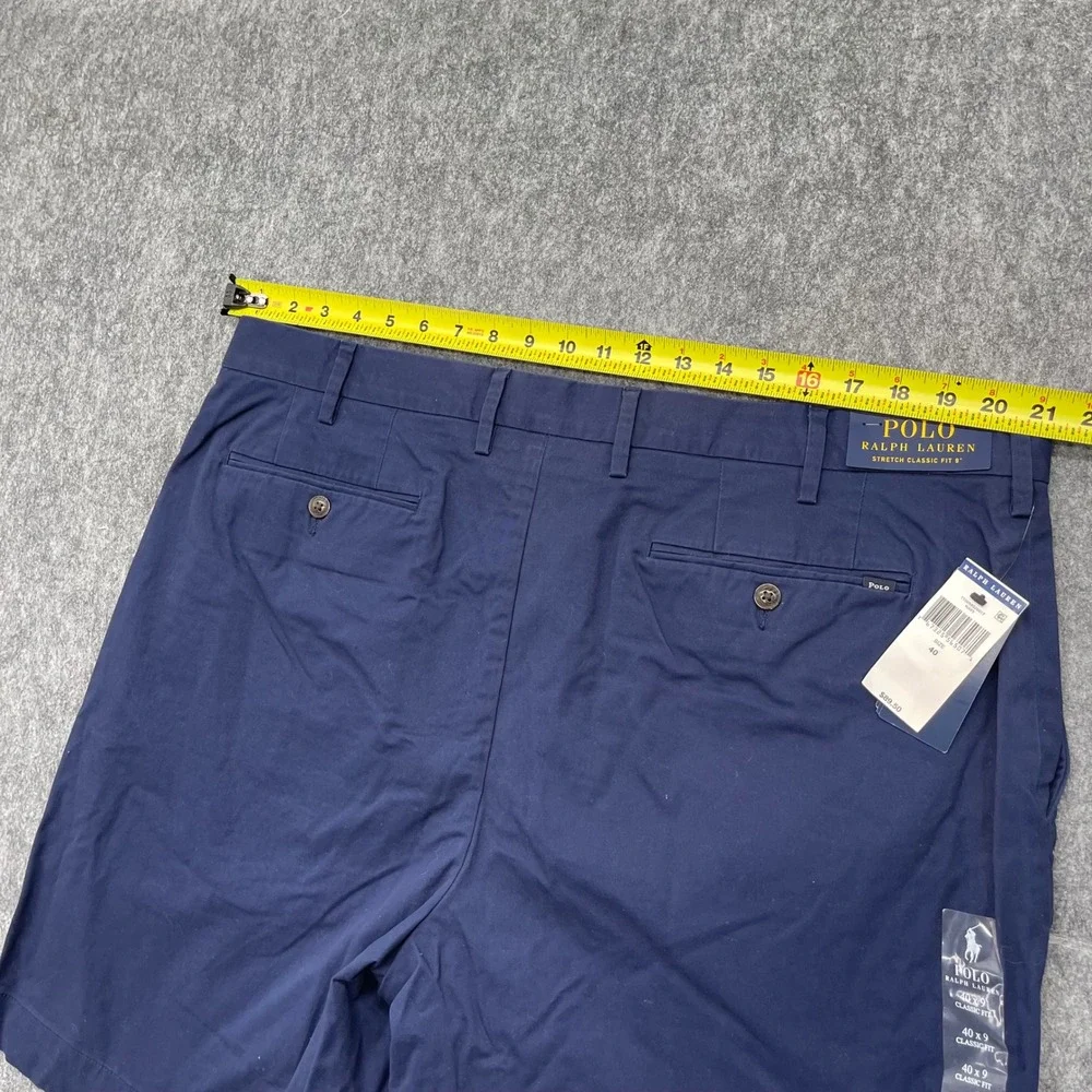 Polo Ralph Lauren Shorts Mens 40 Stretch Classic Fit 9 Inch Chino Navy Blue NWT